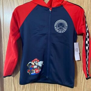 Nintendo Kids Red and Navy Mario Kart Zip-Up Jacket Size 6/7